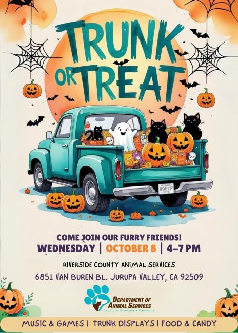 Flyer for Trunk or Treat event on October 8, 2025